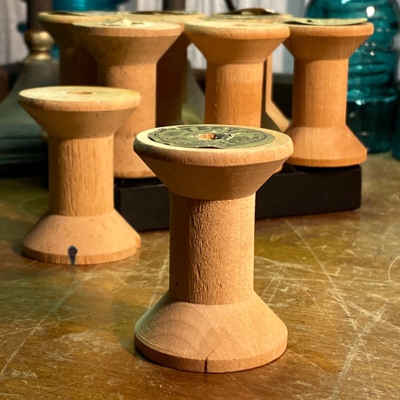 Set of 10 Wooden Spools 2” x 1 1/2” - Picture 1 of 7